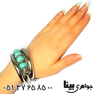 دستبند طرح فیروزه و بازوبند زنانه درشت سفارشی شرکت آمازون _کد:8885