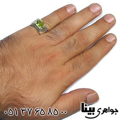 انگشتر زبرجد مردانه کلاسیک اسلیمی _کد:8924