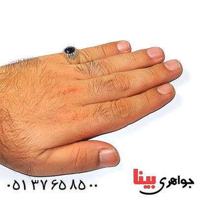 انگشتر یاقوت کبود مردانه کلاسیک شیاردار _کد:9206