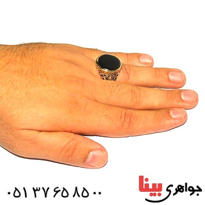انگشتر میناکاری شده مردانه درشت دور طلایی _کد:9272
