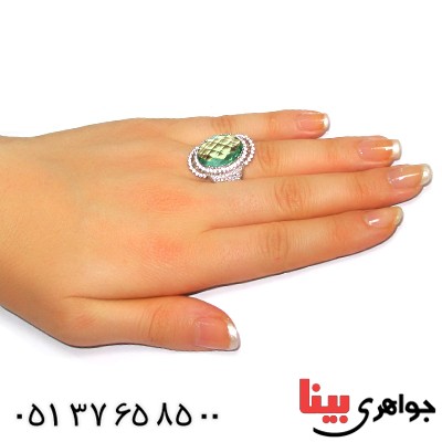 انگشتر سوارسکی عالی زنانه درشت طرح توپاز _کد:9312