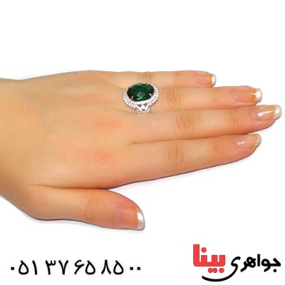 انگشتر سوارسکی عالی زنانه طرح زمرد _کد:9314