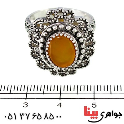 انگشتر عقیق یمنی زنانه رادیوم لوکس فاخر سلطنتی _کد:9709