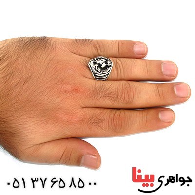 انگشتر نقره مردانه درشت شیرنشان _کد:9790