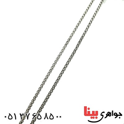 زنجیر نقره زنانه ایتالیایی مدل حلقه ای 45 سانتی _کد:9819