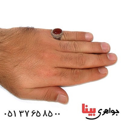 انگشتر عقیق یمنی شجری مردانه محمد رسول الله _کد:9851