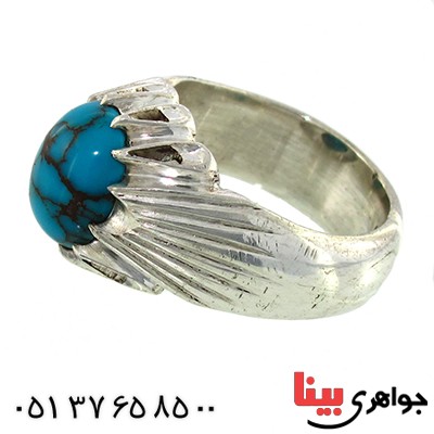 انگشتر فیروزه شجری مصری اعلا مردانه سنتی فاخر _کد:1430