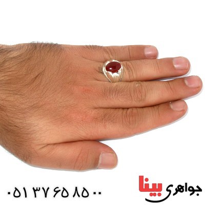 انگشتر عقیق یمنی مردانه سنتی _کد:1432