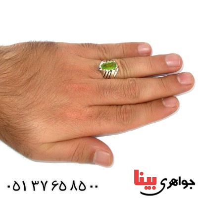 انگشتر زبرجد مردانه شیاردار کلاسیک _کد:9957