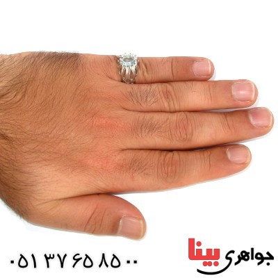 انگشتر توپاز مردانه رادیوم لوکس دور چنگی _کد:10024