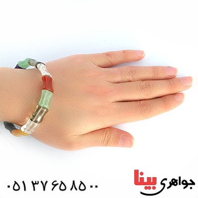 دستبند چند جواهر عالی سنگ درمانی و آرامش _کد:10168