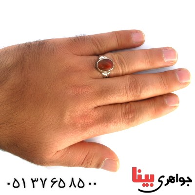 انگشتر عقیق یمنی مردانه سنتی دور ساده _کد:10178