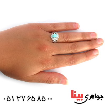 انگشتر فیروزه نیشابوری زنانه مدل ملیسا _کد:10340