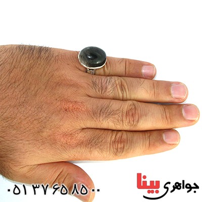 انگشتر دُر مویی مردانه اصیل طرح برزخ _کد:1454