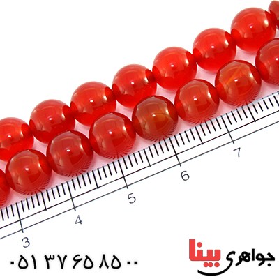 تسبیح عقیق قرمز درجه یک 33 دانه ای کروی _کد:10366