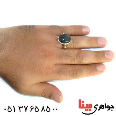 انگشتر دُر مویی رتیلی مردانه اصیل _کد:1460