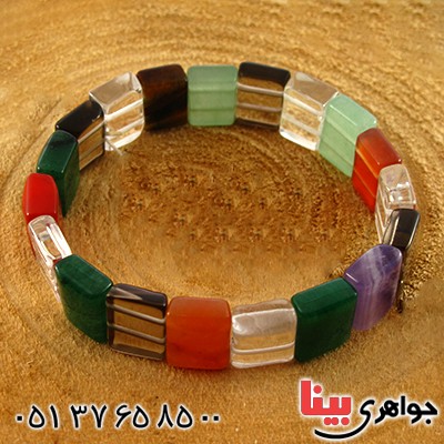 دستبند چند جواهر عالی سنگ درمانی و آرامش _کد:10514