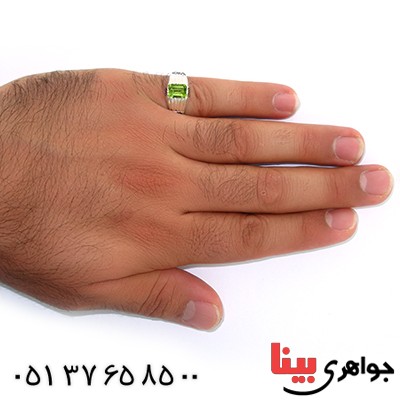 انگشتر زبرجد مستطیلی مردانه کلاسیک _کد:10539