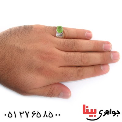 انگشتر زبرجد مردانه مدل شیاردار _کد:10700