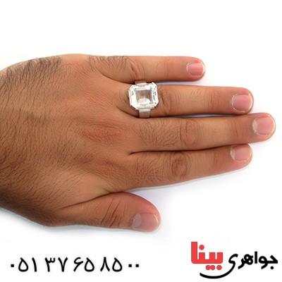 انگشتر در نجف مردانه درشت مربعی چهار چنگ _کد:10701