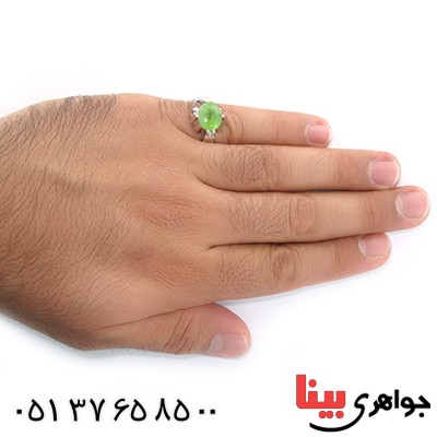 انگشتر زبرجد مردانه مدل آریان _کد:10705