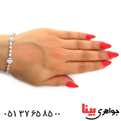دستبند نقره زنانه مدل آذین مجلسی _کد:10717