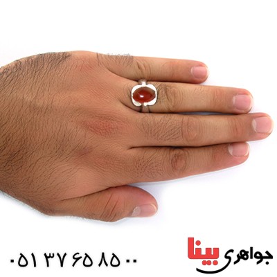 انگشتر عقیق یمنی مردانه مرغوب مدل آرمان _کد:1503