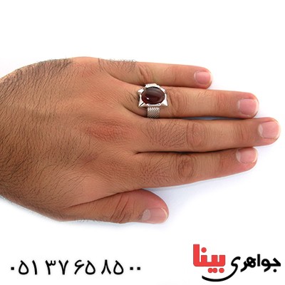 انگشتر عقیق یمنی مردانه درشت _کد:10737
