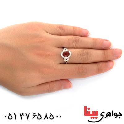 انگشتر عقیق یمنی زنانه مدل دریا _کد:10740