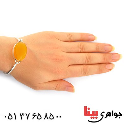 دستبند عقیق شرف الشمس درجه یک سنگ درمانی درشت _کد:10830