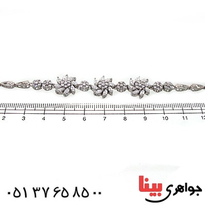 دستبند نقره زنانه مدل گل مجلسی _کد:10863