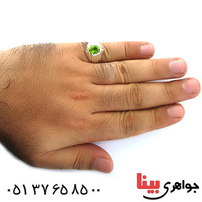 انگشتر زبرجد صاف مردانه خطی _کد:11118