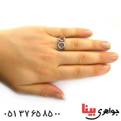 انگشتر نقره زنانه مدل المپیک _کد:11419