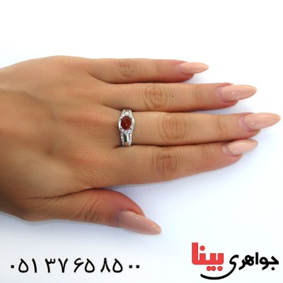 انگشتر عقیق یمنی زنانه رادیوم لوکس مدل آزیتا _کد:11421