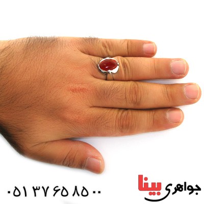 انگشتر عقیق یمنی مردانه درشت شکیل _کد:11543