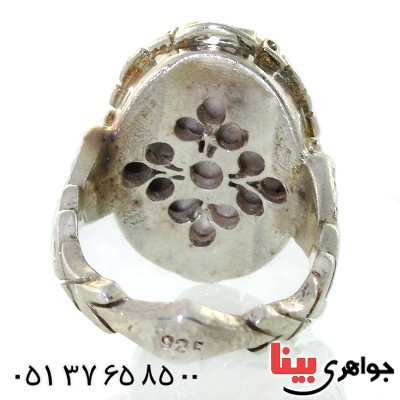 انگشتر چند جواهر  فاخر عالی عقیق یمنی و فیروزه نیشابوری _کد:1696