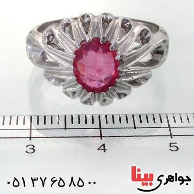 انگشتر یاقوت سرخ اسلیمی دور اشکی _کد:11704