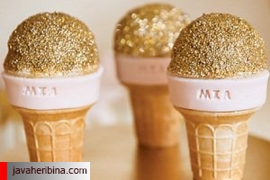 بستنی با روکش طلا