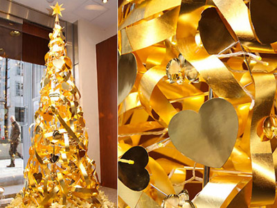 درخت کریسمس سال نو میلادی از جنس طلا