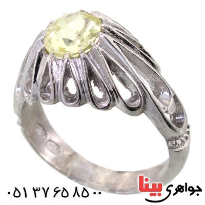 انگشتر سیترین مردانه دور اشکی _کد:11795