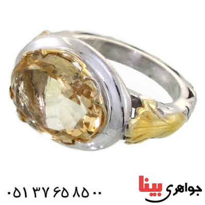 انگشتر سیترین مردانه طرح صفوی _کد:11809