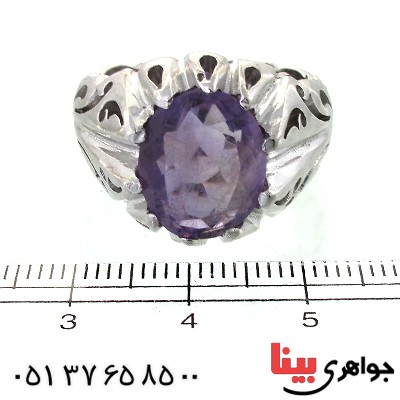 انگشتر آمتیست مردانه درشت اسلیمی _کد:11838