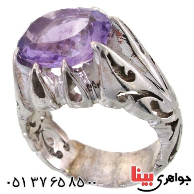 انگشتر آمتیست مردانه درشت اسلیمی مرغوب _کد:11840