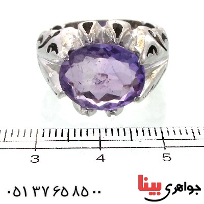 انگشتر آمتیست مردانه درشت اسلیمی مرغوب _کد:11840
