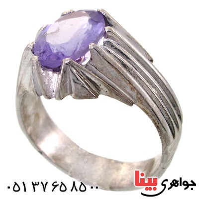انگشتر آمتیست مردانه خوشرنگ _کد:11844