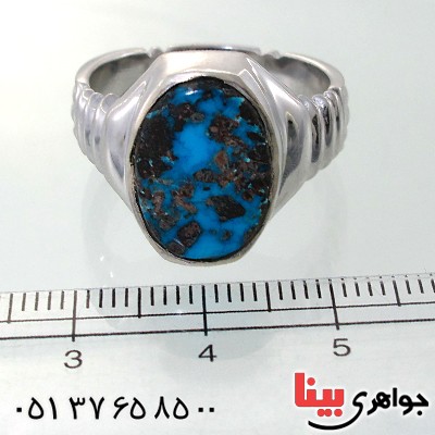 انگشتر فیروزه نیشابوری شجری مردانه خطی _کد:11850