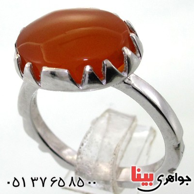 انگشتر عقیق یمنی بیضی دور چنگ _کد:11853