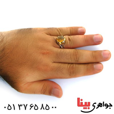 انگشتر عقیق یمنی شرف الشمس مردانه دور طلایی _کد:11855