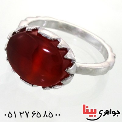 انگشتر عقیق یمنی بیضی دور چنگ _کد:11856