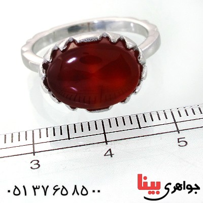 انگشتر عقیق یمنی بیضی دور چنگ _کد:11856